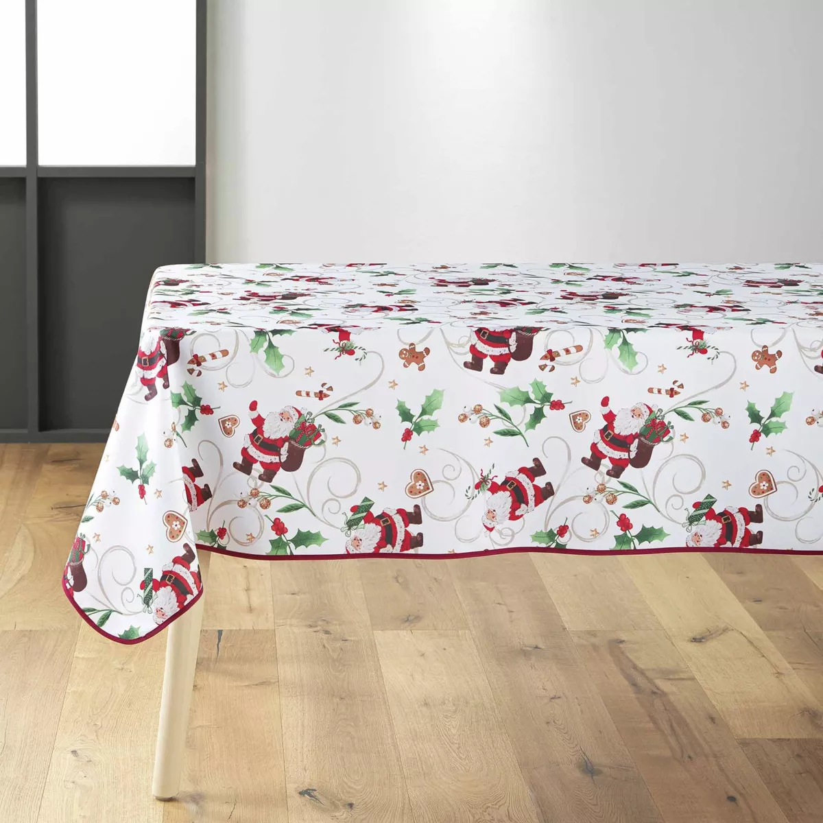 Tovaglia antimacchia Babbo Natale L300 cm Bianco