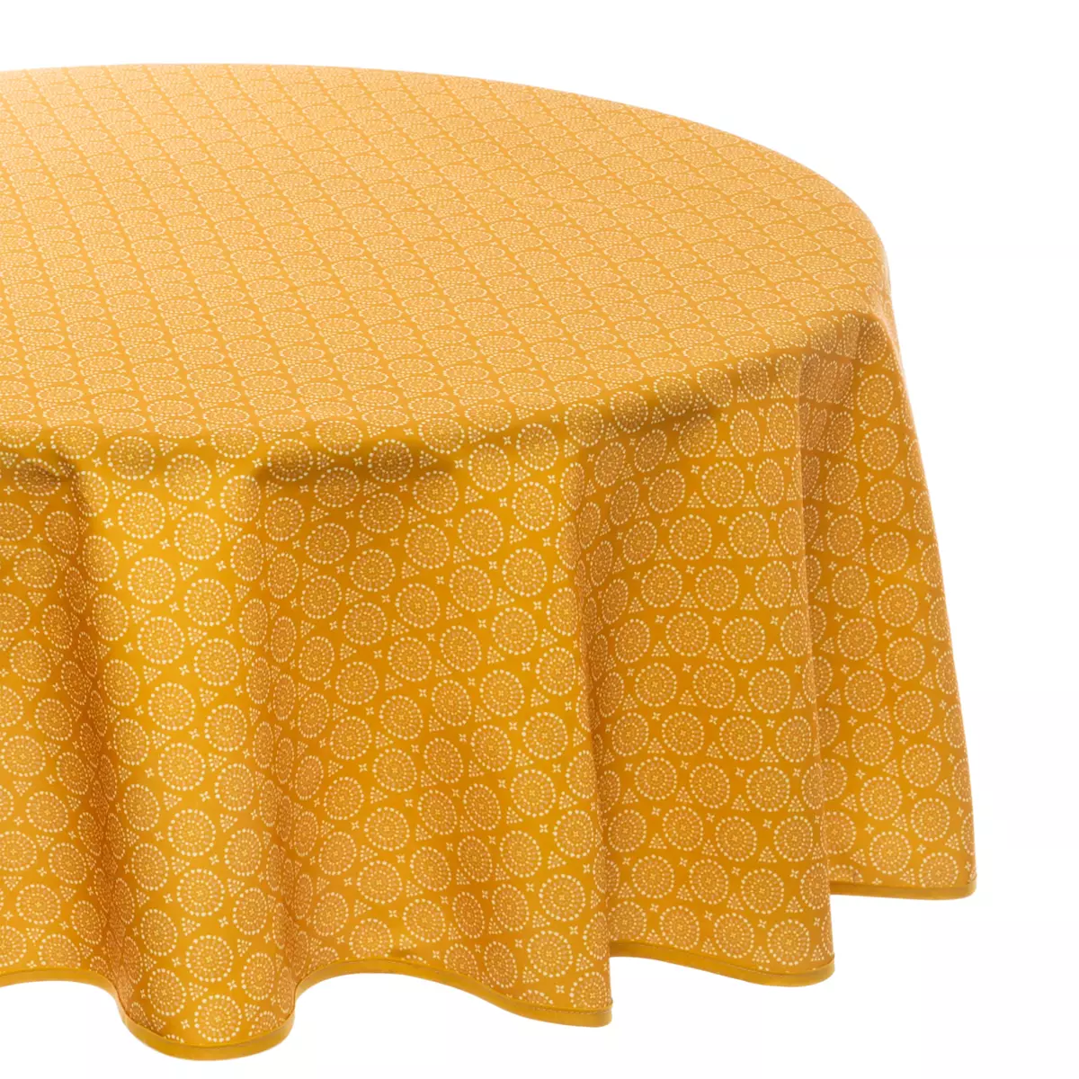 Tovaglia rotonda anti macchia (Ø180 cm) Etnik Giallo senape 3
