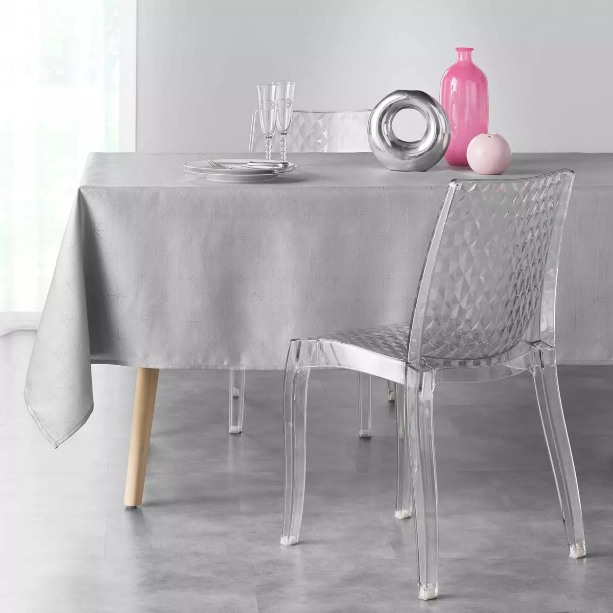 Rechteckige Tischdecke (L240 cm) Etoiles Grau 1