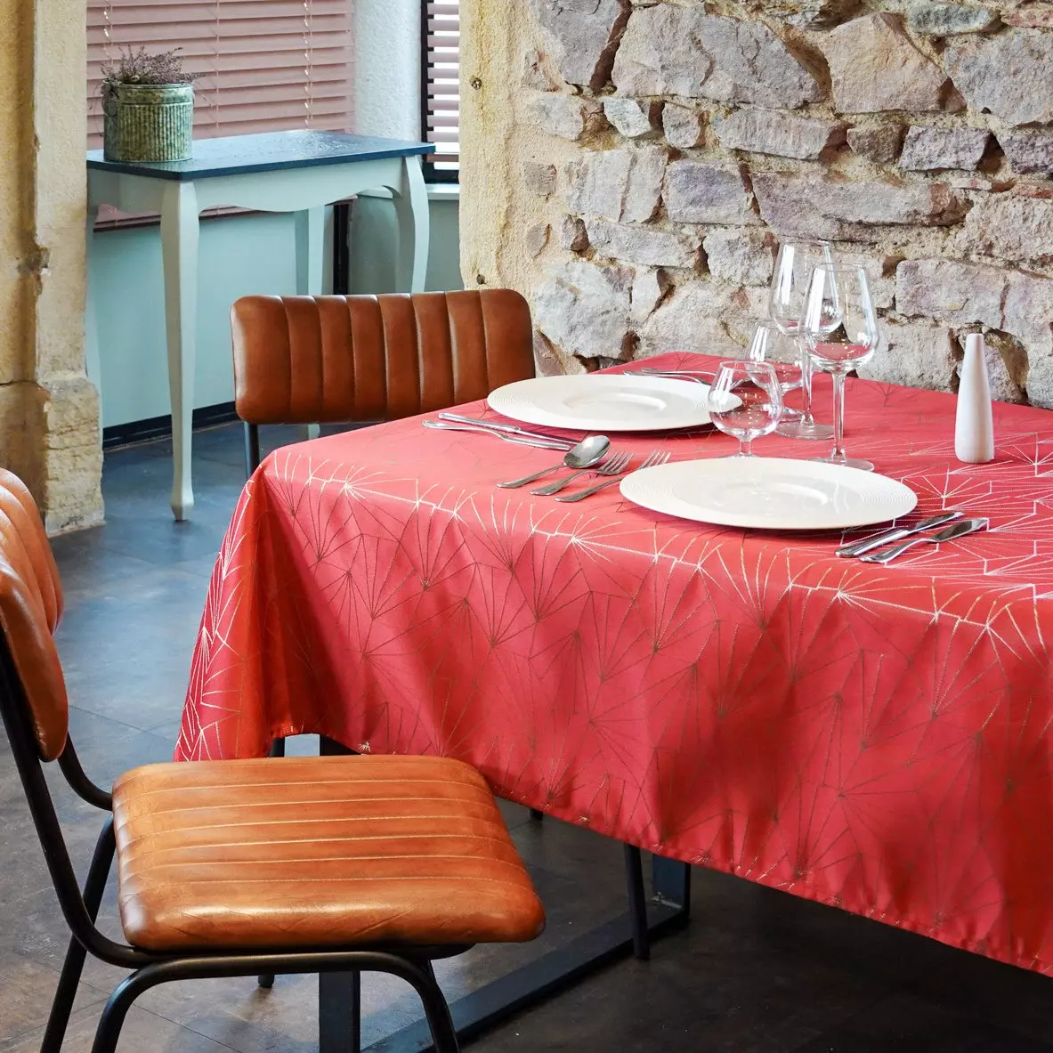 Tovaglia rettangolare (L240 cm) Facette Rosso 3