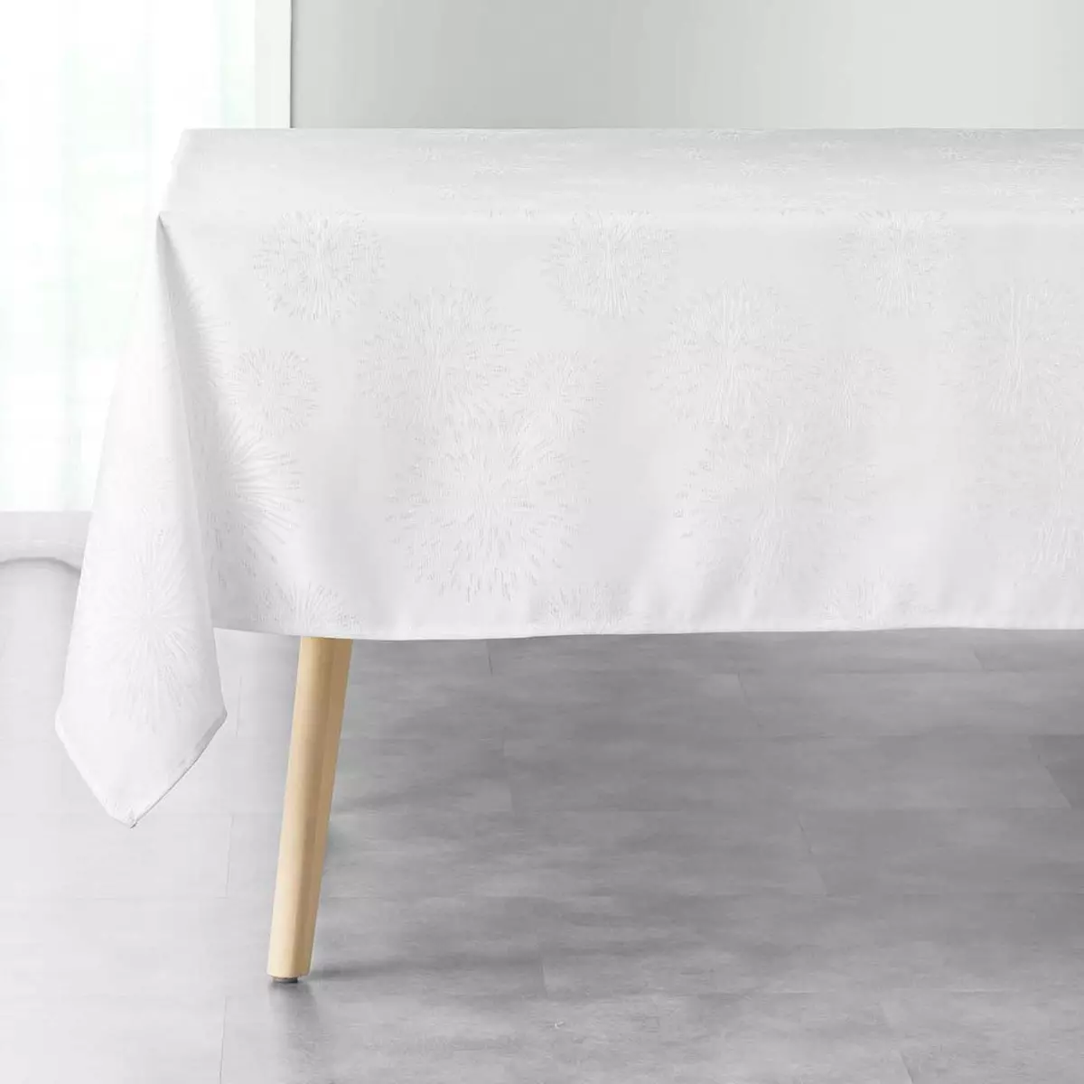 Nappe rectangulaire (L240 cm) Artifice Blanc et argent 3