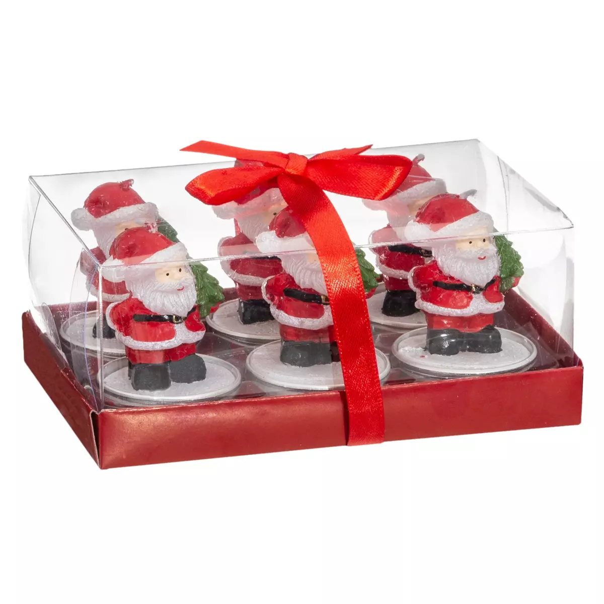 Lote de 6 velas Papá Noël Rojo 2