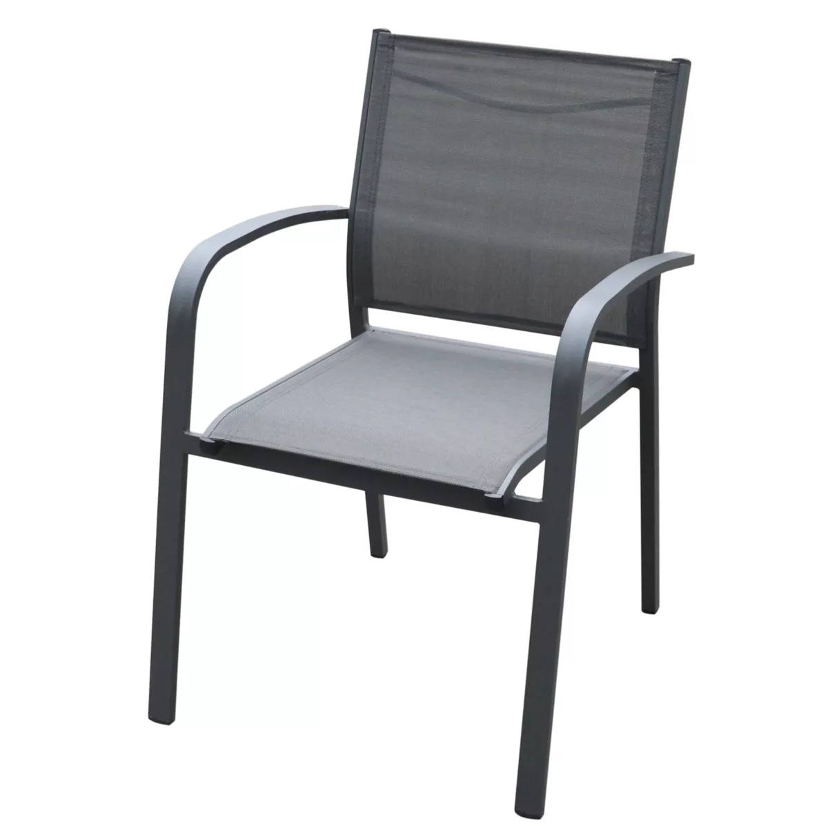 Fauteuil de jardin alu empilable Murano - Gris anthracite 8