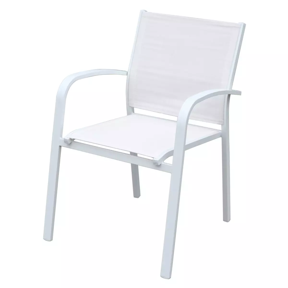 Sedia con braccioli da giardino impilabili Murano - Bianco 8