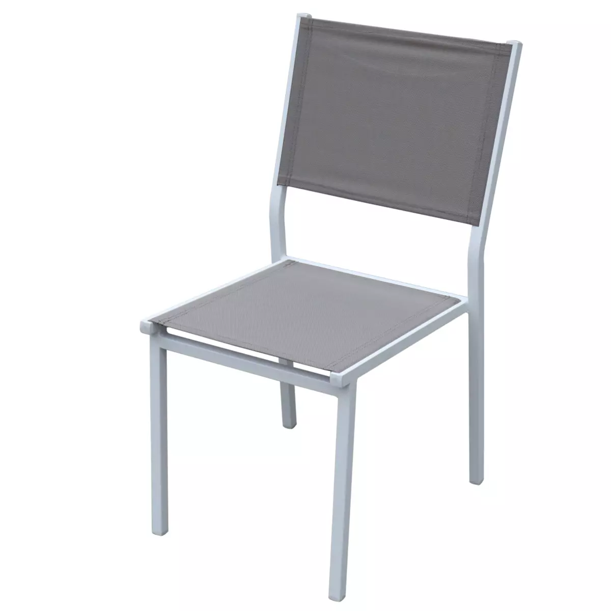 Chaise de jardin alu empilable Murano - Blanc / Taupe 4