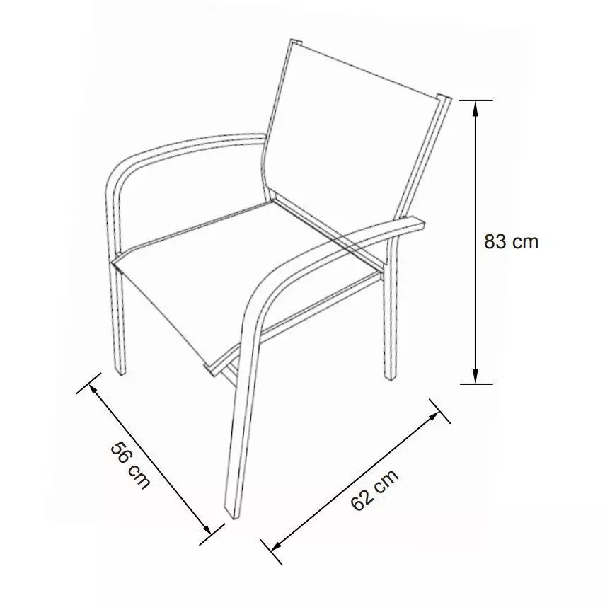 Fauteuil de jardin alu empilable Murano - Silver 5