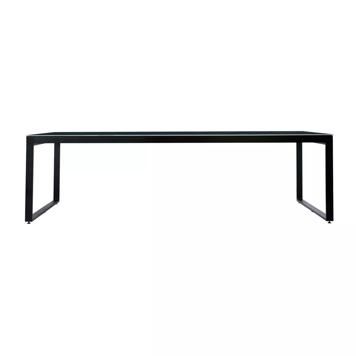 Table de jardin 10 places Aluminium/Céramique Kore (240 x 120 cm) - Noir/Noir marbré 6