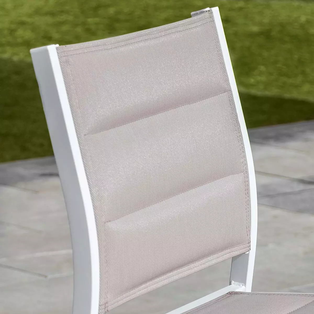 Tabouret de jardin Alu empilable Murano - Blanc 2