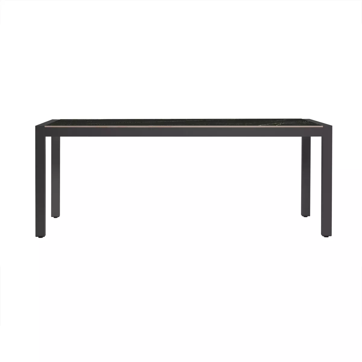 Tavolo da giardino 8 posti Alluminio/Ceramica Modena (180 x 90 cm) - Grigio antracite/Nero effetto marmo 7