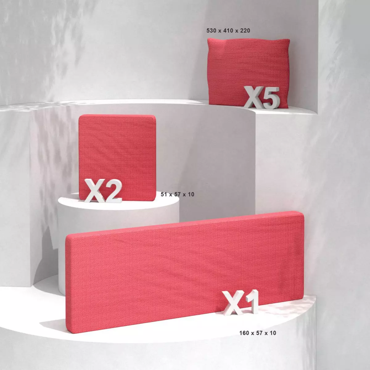 Coussins de remplacement pour salon de jardin Calvi 5 places - Rouge 1