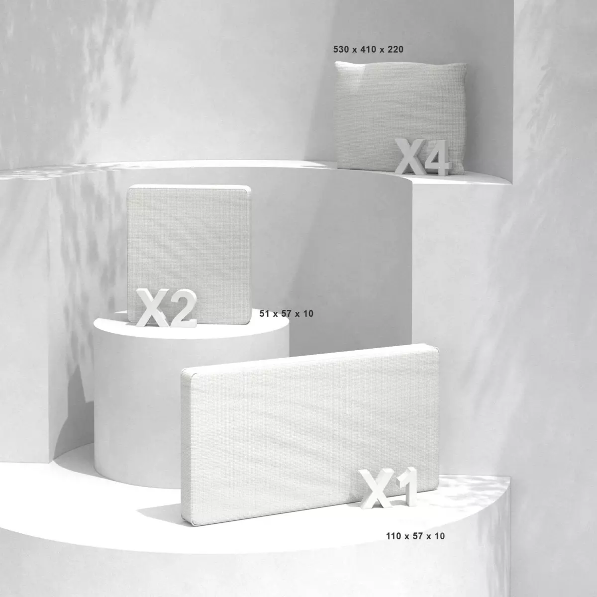 Housses de coussin de remplacement pour salon de jardin Calvi 4 places - Blanc 1