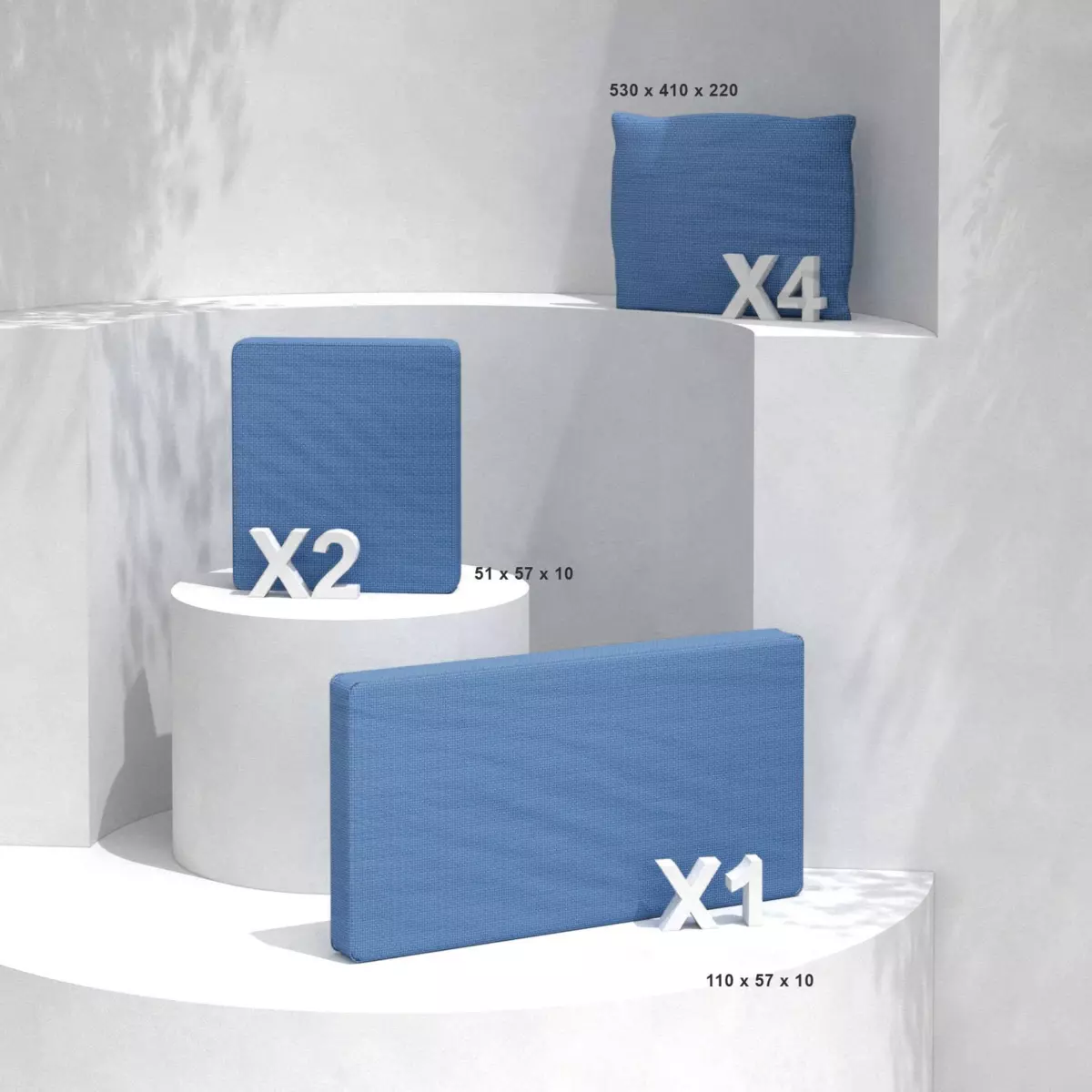 Housses de coussin de remplacement pour salon de jardin Calvi 4 places - Bleu 1