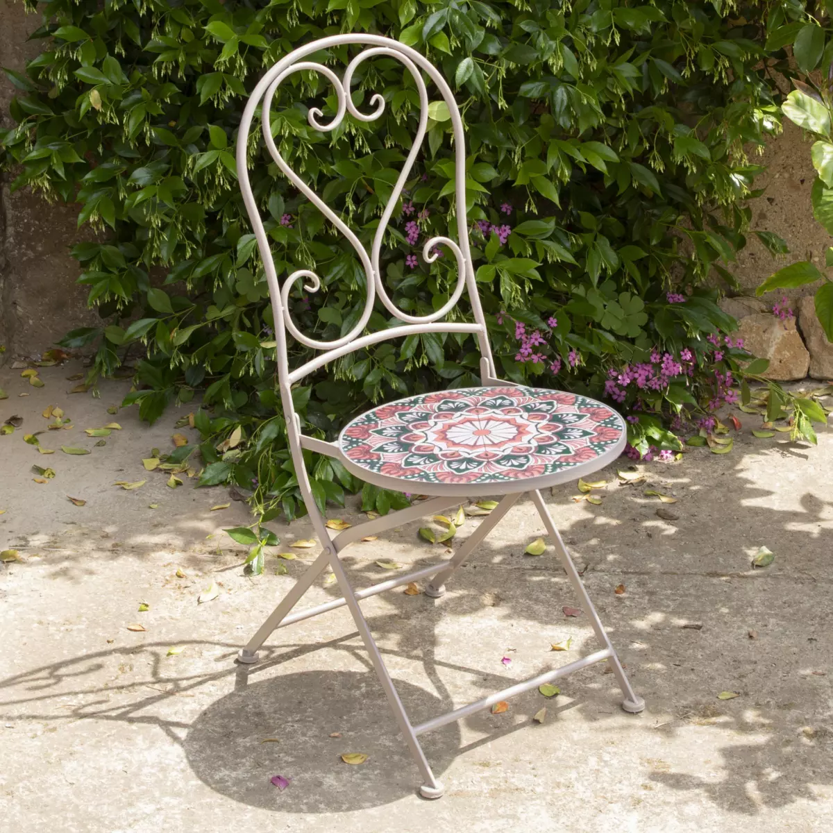 Bistrostuhl Mosaic Narbonne Taupe/Rosa 1
