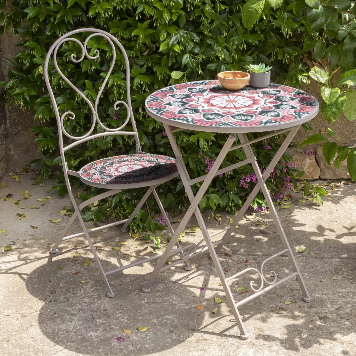 Bistrostuhl Mosaic Narbonne Taupe/Rosa 3
