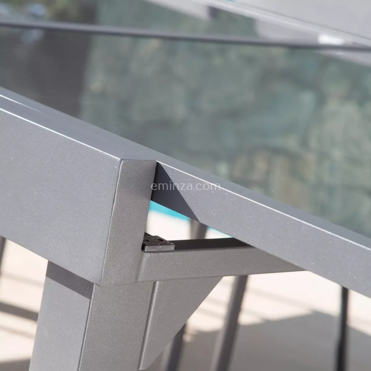 Tavolo da giardino Murano allungabile 12 posti in vetro (320 x 100 cm) - Antracite 2