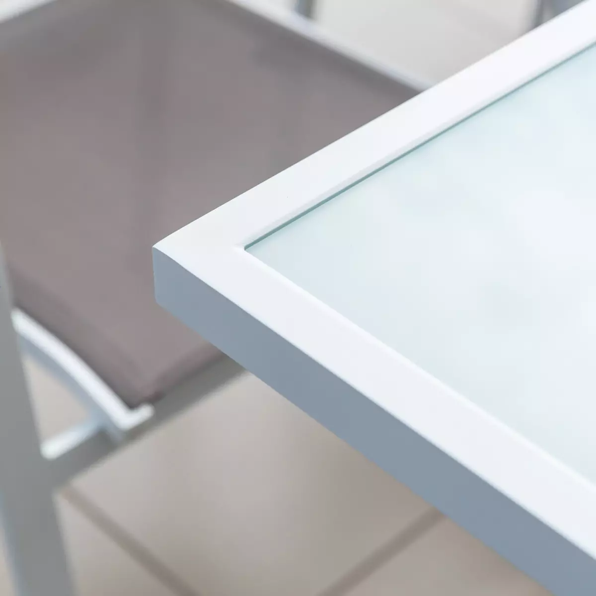 Mesa de jardín de vidrio extensible Murano (Hasta 10 pers.) - Blanco 3