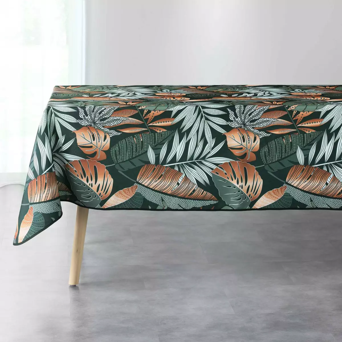 Tovaglia rettangolare antimacchia (L240 cm) Alianor Verde cachi 2