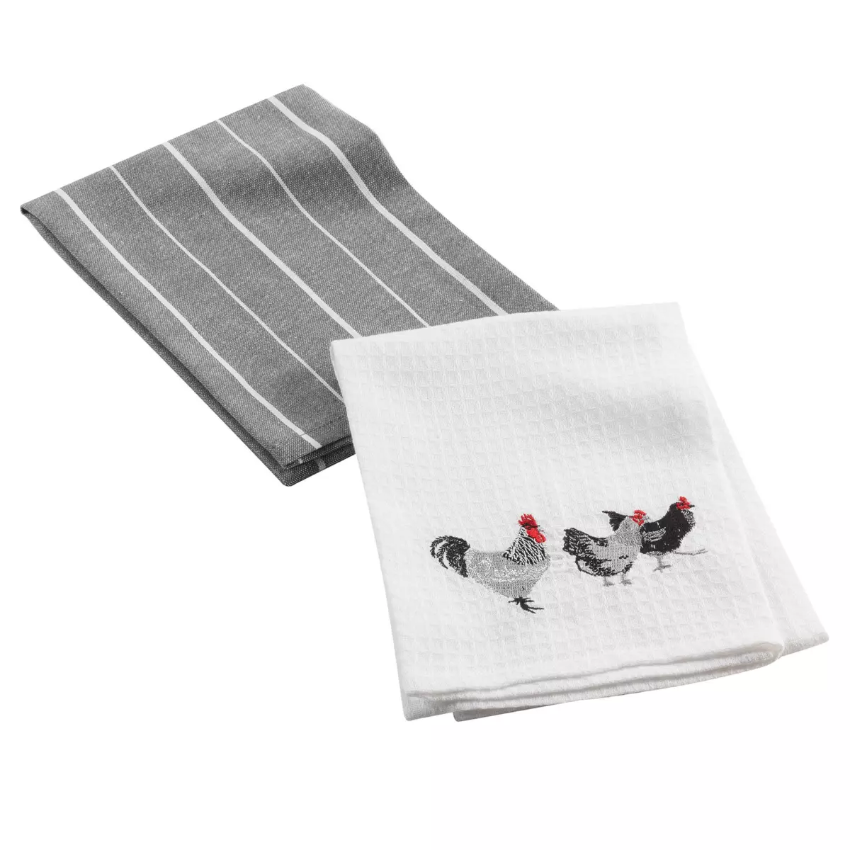 2er Set Geschirrtücher Auberge Anthrazitgrau 1