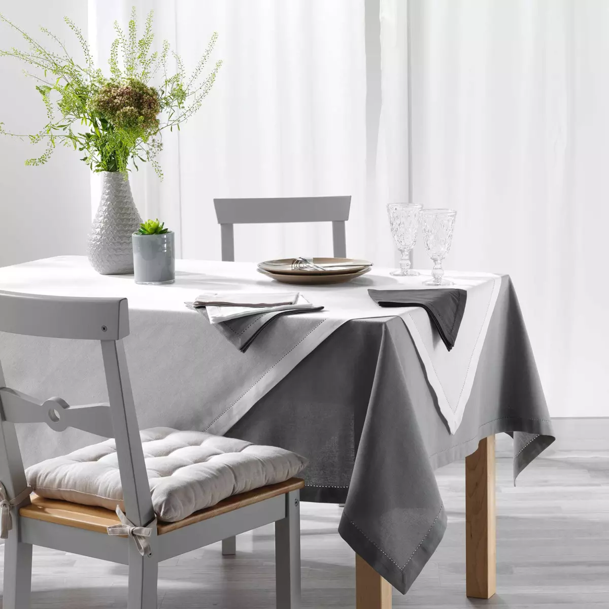 Nappe rectangulaire (L240 cm) Charline Beige 3