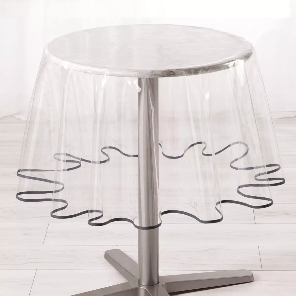 Runde Tischdecke (D180 cm) PVC Outdoor Anthrazit 1