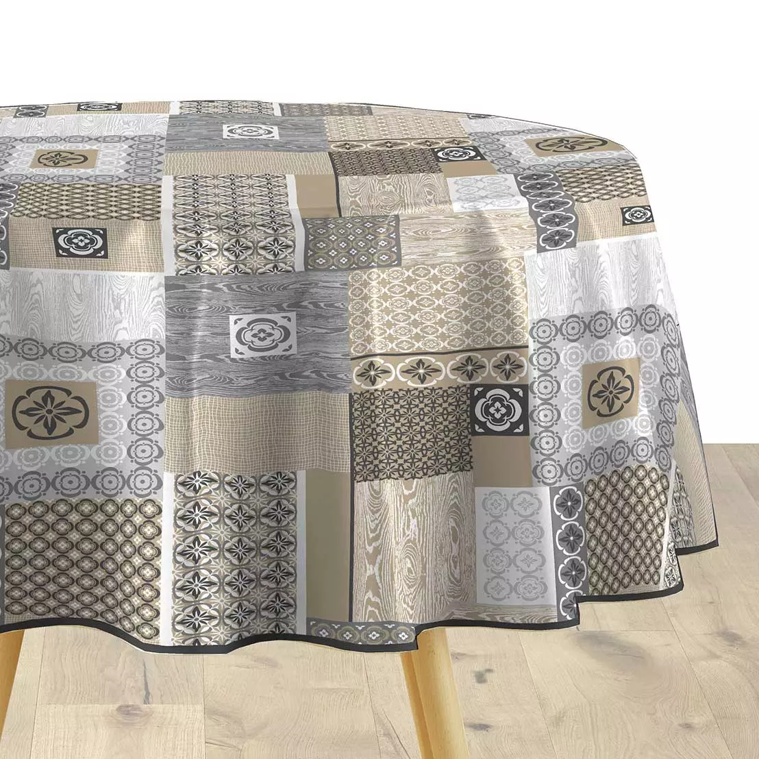 Nappe ronde PVC (D160 cm) Costa Grise 3
