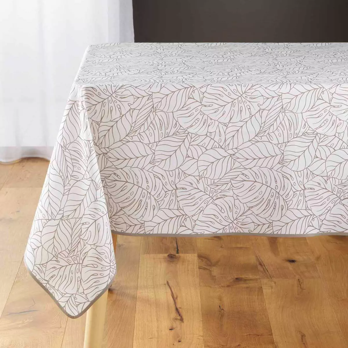 Nappe rectangulaire anti-taches (L240 cm) Solea Blanche 3