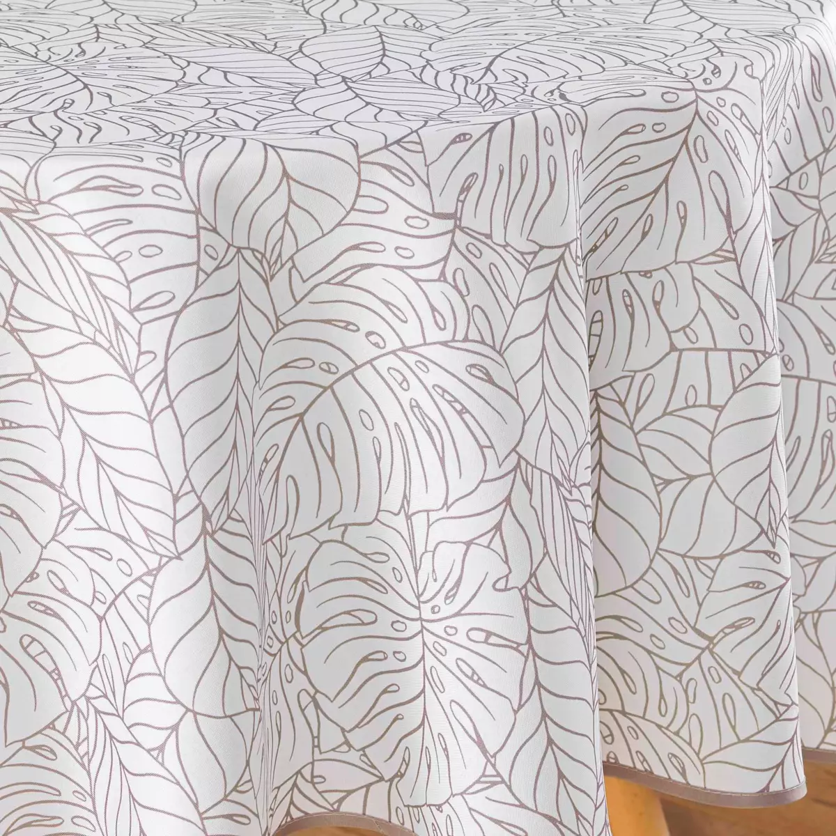 Nappe ronde anti-taches (D180 cm) Solea Blanche 2