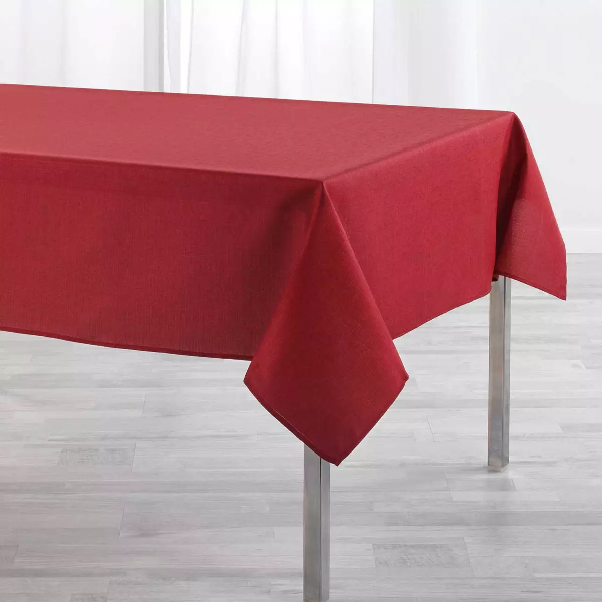 Nappe rectangulaire enduite (L250 cm) Newton Rouge carmin 2