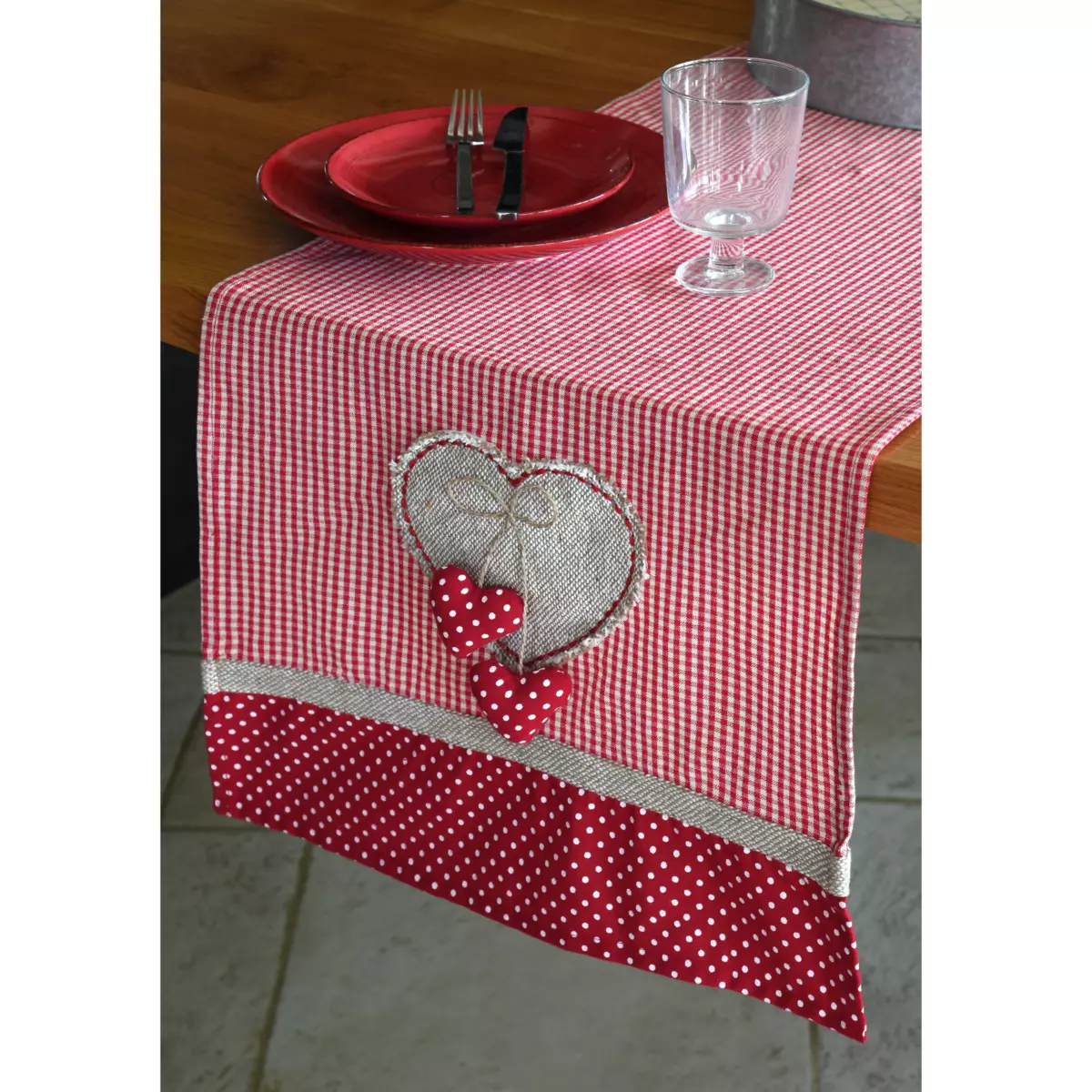 Tischläufer (150 cm) Marianne Rot 1
