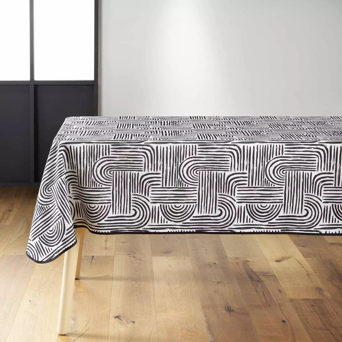 Nappe rectangulaire anti tache (240 cm) Pandore Noire 3