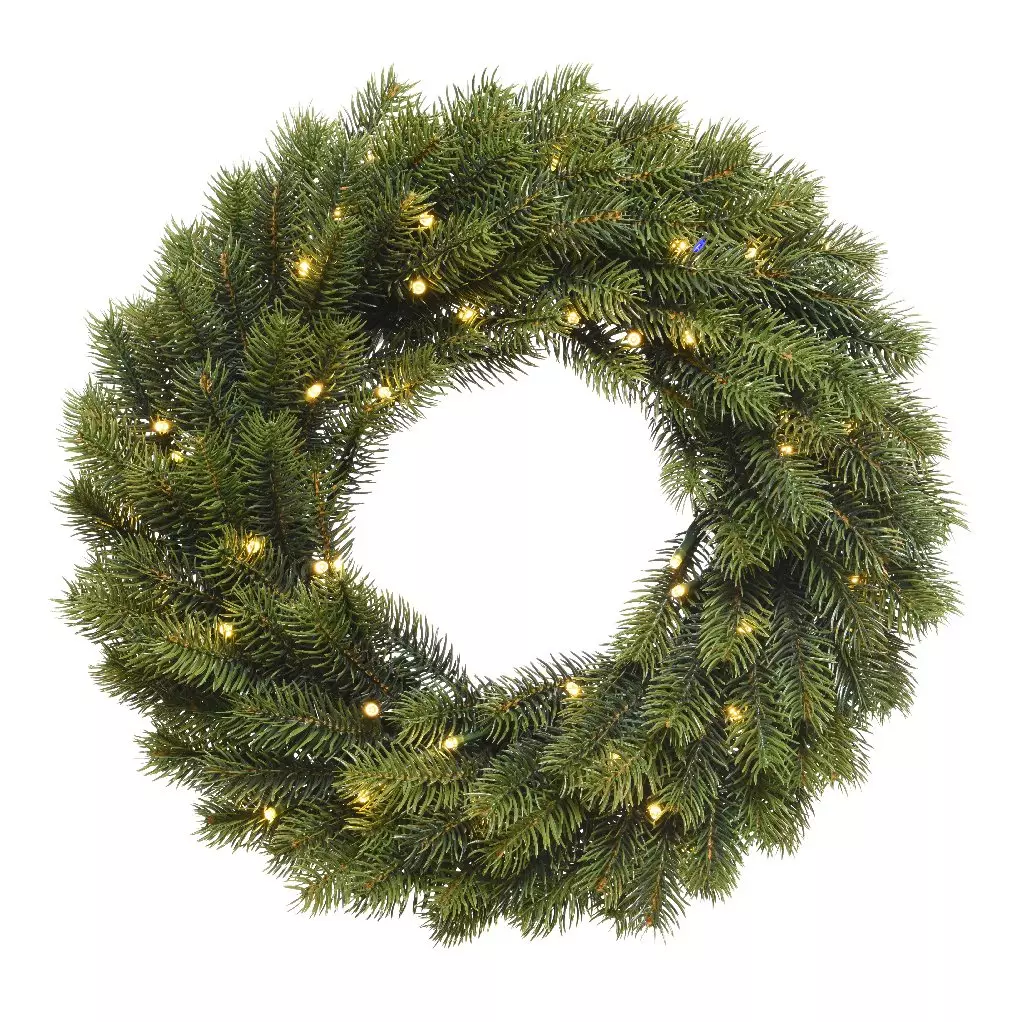 Couronne de Noël lumineuse Asarum Blanc chaud 2