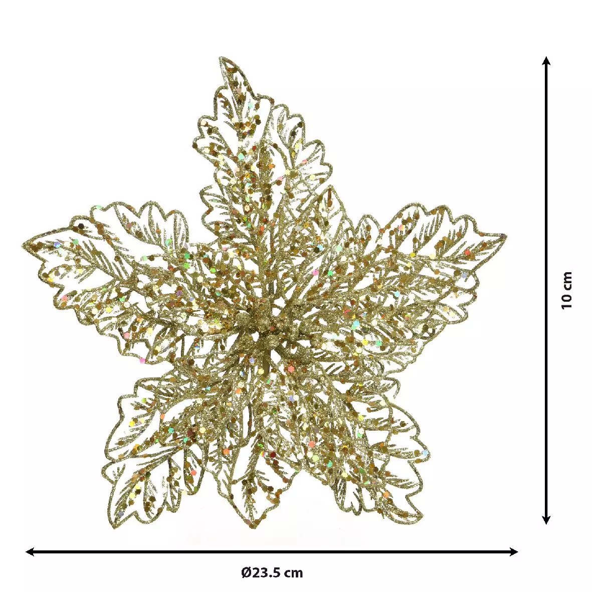 Fiore di Natale paillettes a clips Oro 4