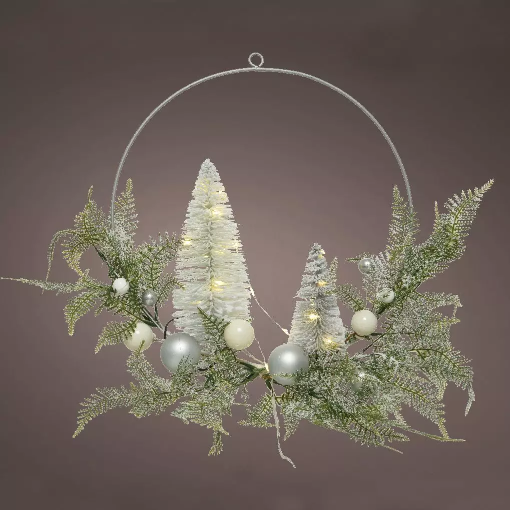 Corona de Navidad luminosa Soraya Blanco cálido 1