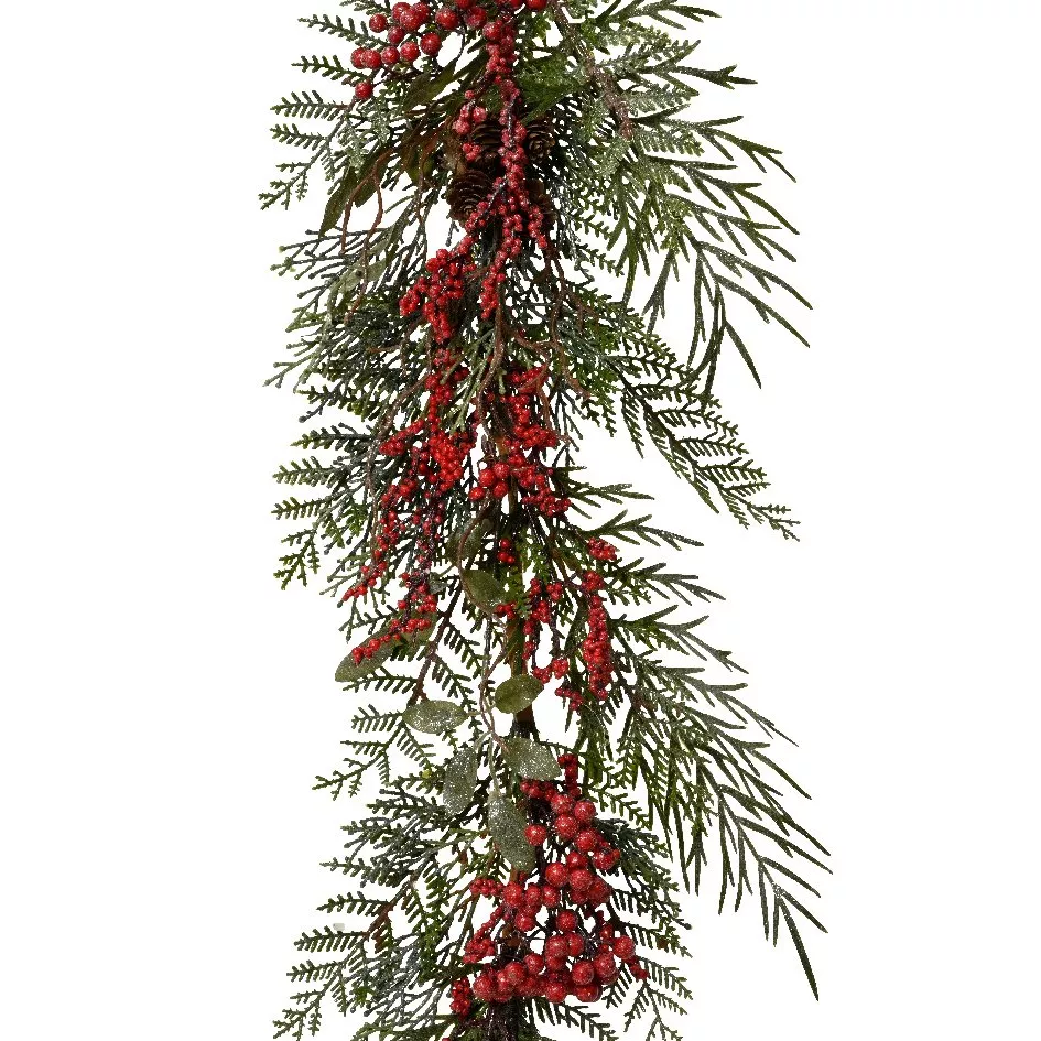 Ghirlanda decorata Bélya Rosso 1