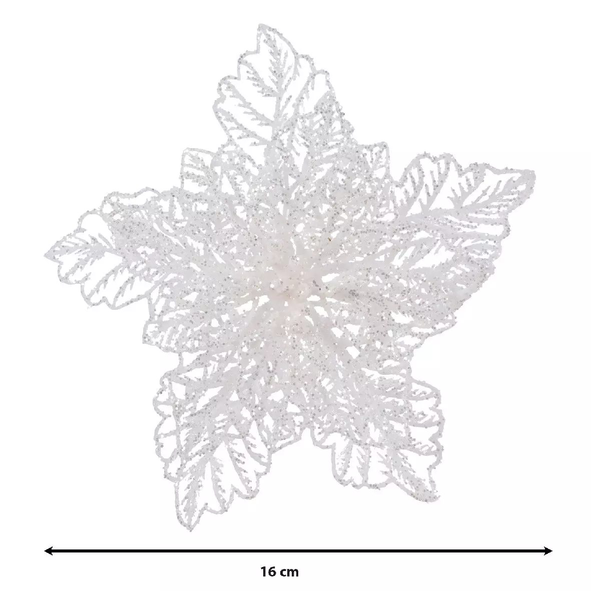 Fiore di Natale paillette a clips Bianco 5