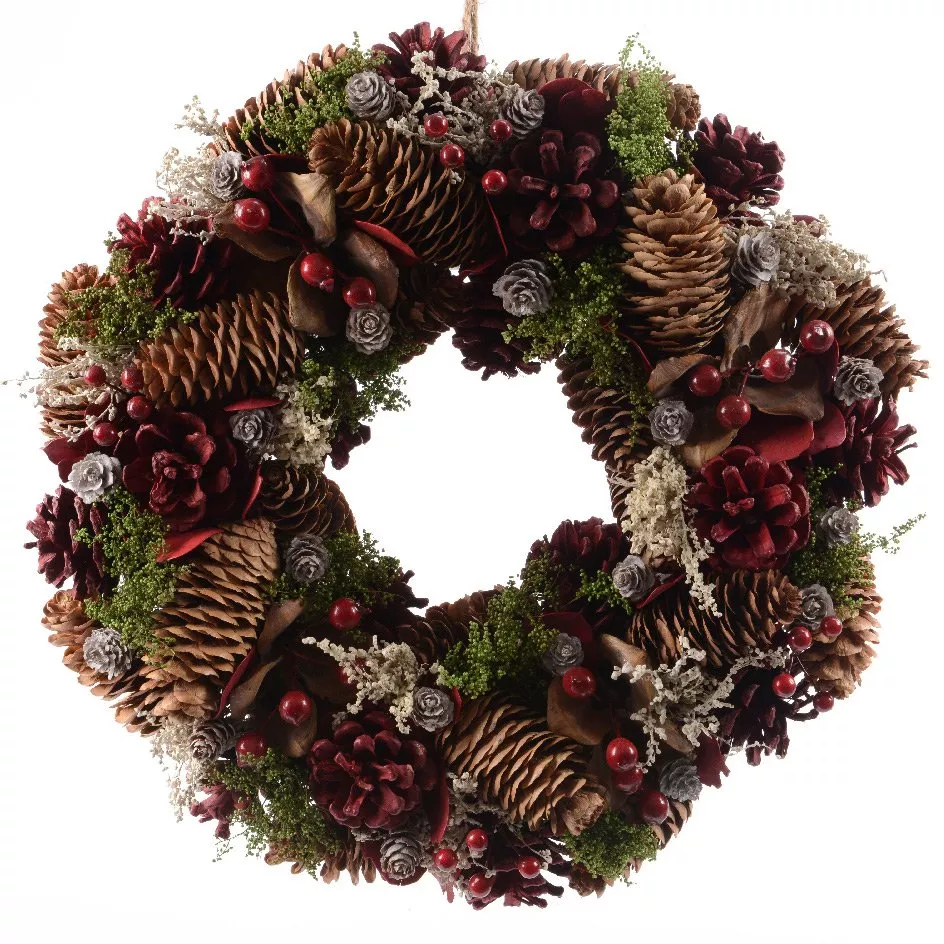 Corona di Natale decorata Pompin