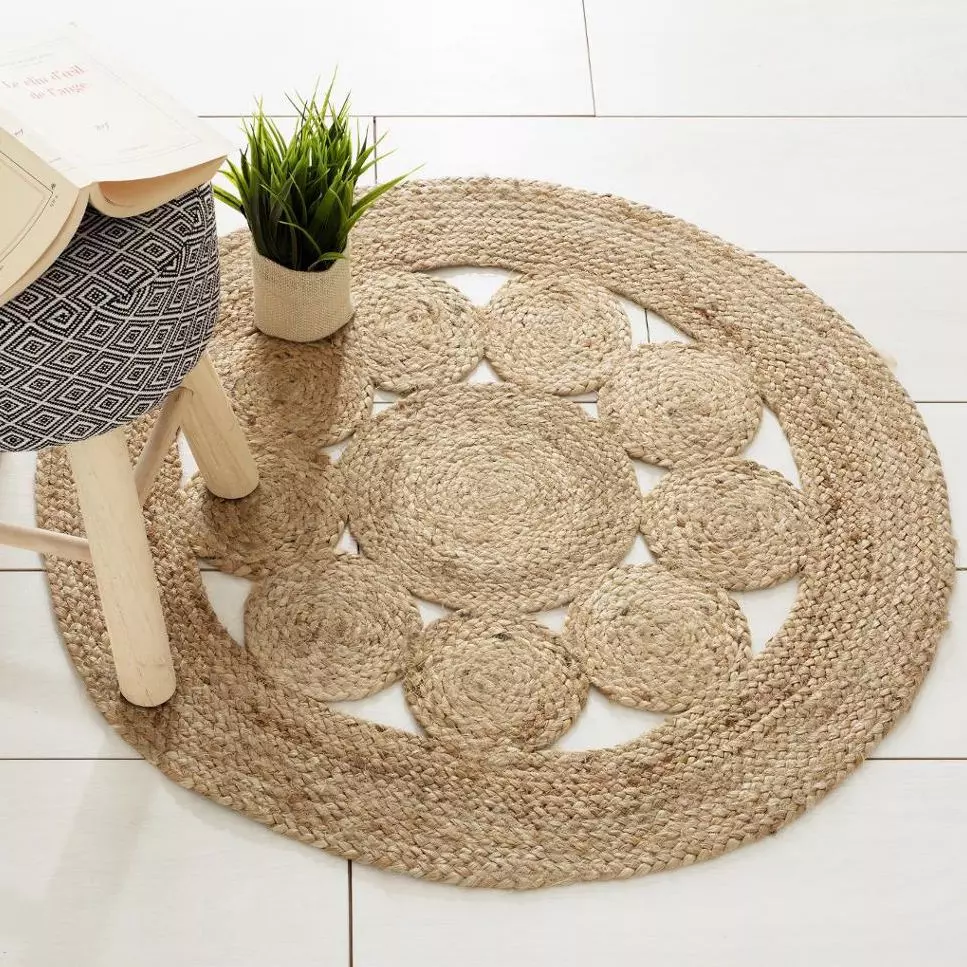 Alfombra yute (D80 cm) Giusti Beige natural 1