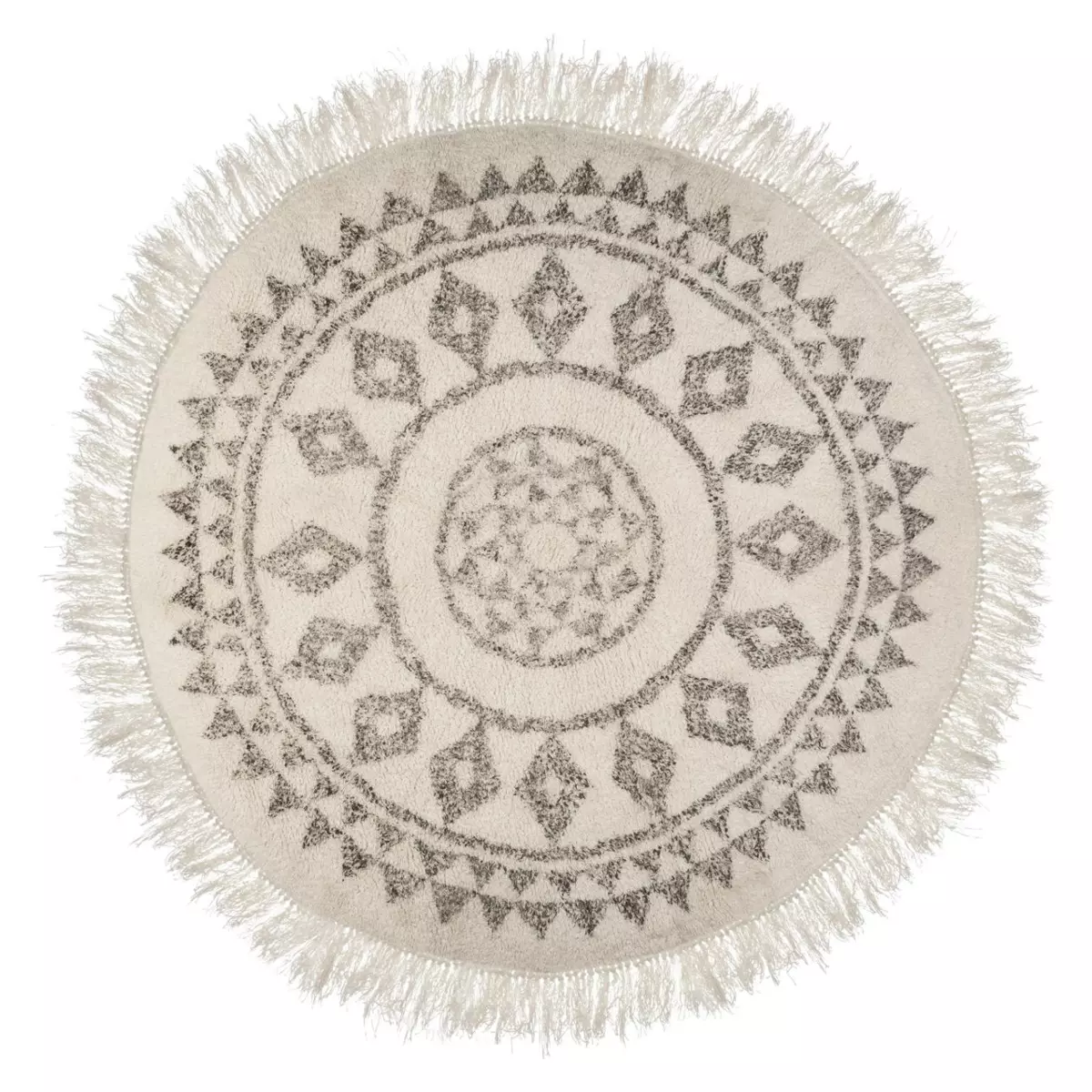 Tappeto cotone (Ø120 cm) Etnik Nero e bianco 4