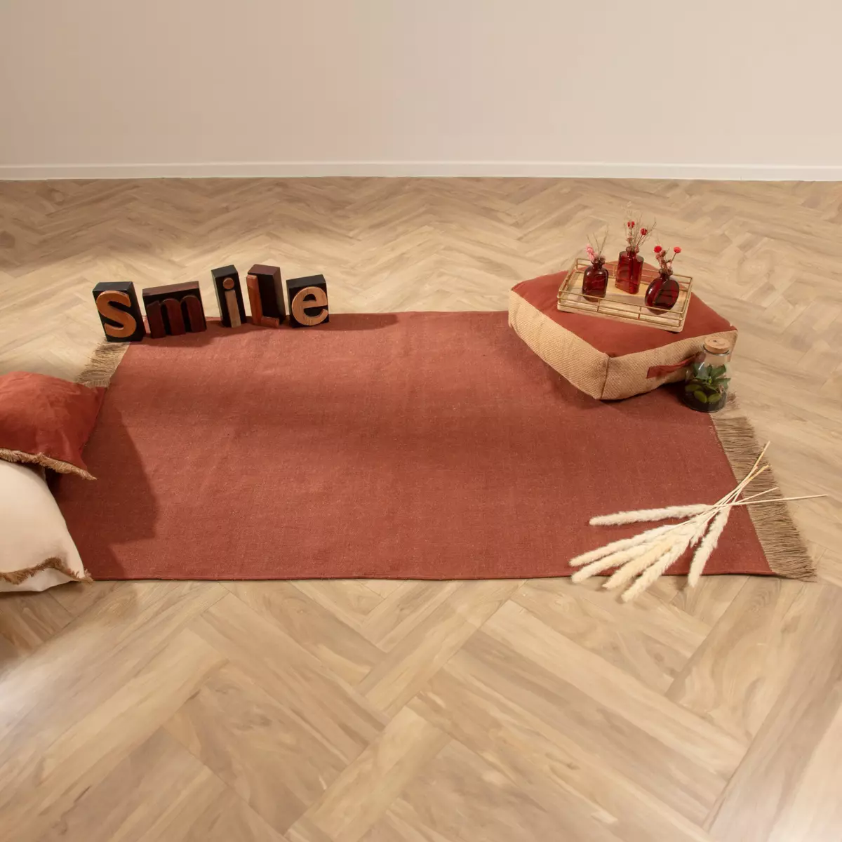 Tapis coton et jute (170 cm) Bota Terracotta 1