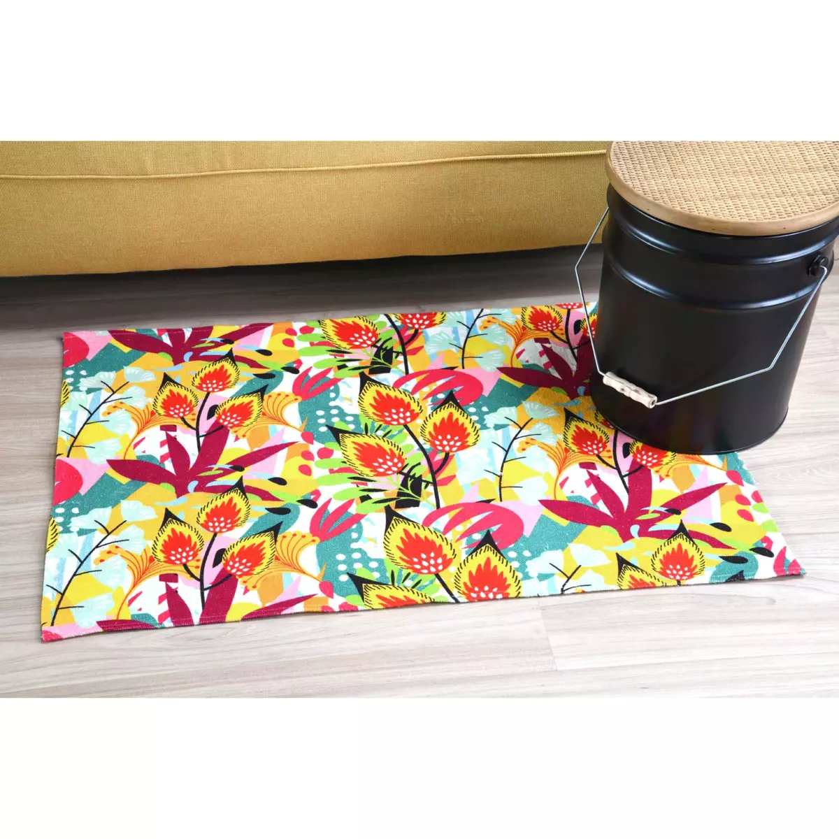 Tapijt katoen (90 cm) Popart Mosterdgeel 1