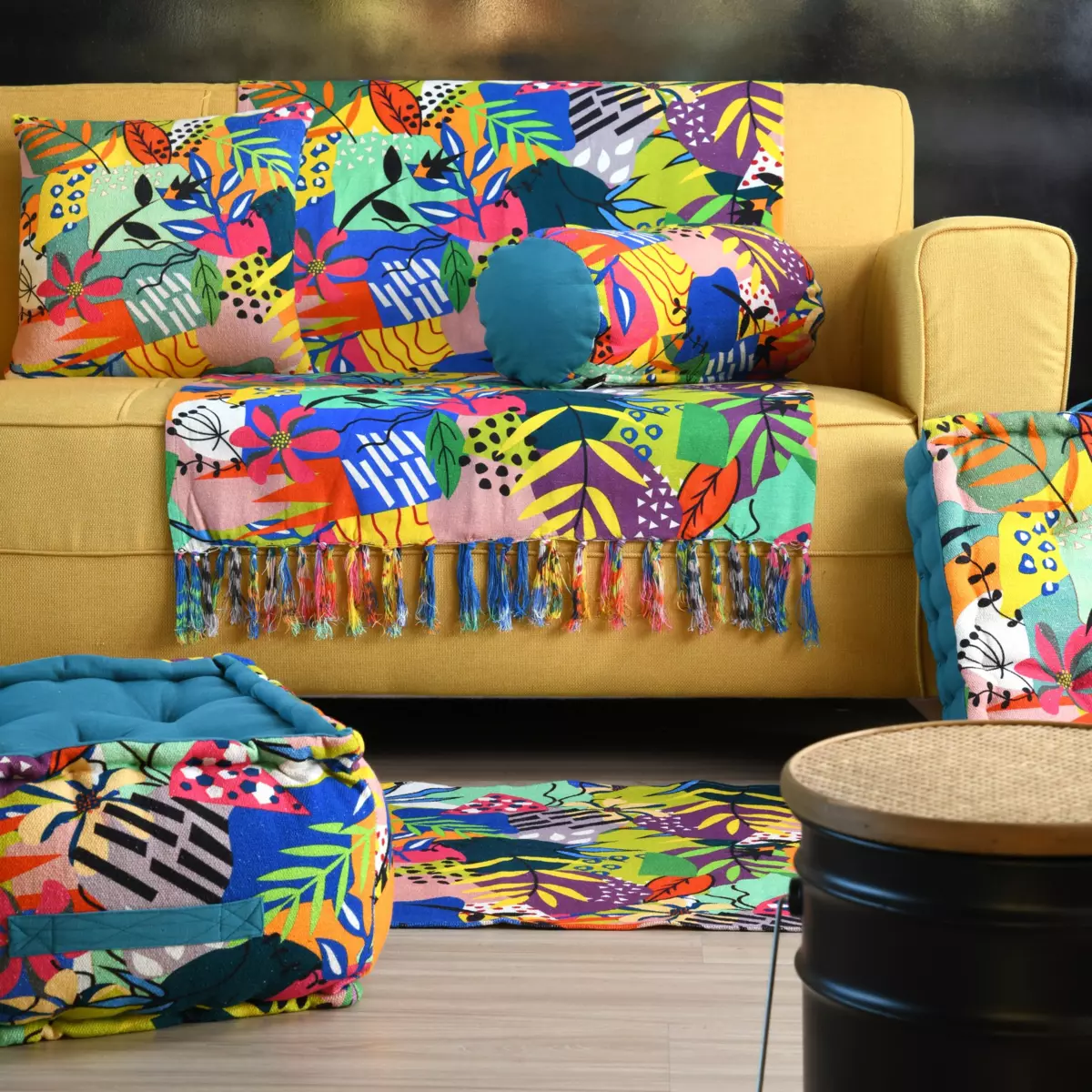 Tapijt katoen (90 cm) Popart Eendblauw 3