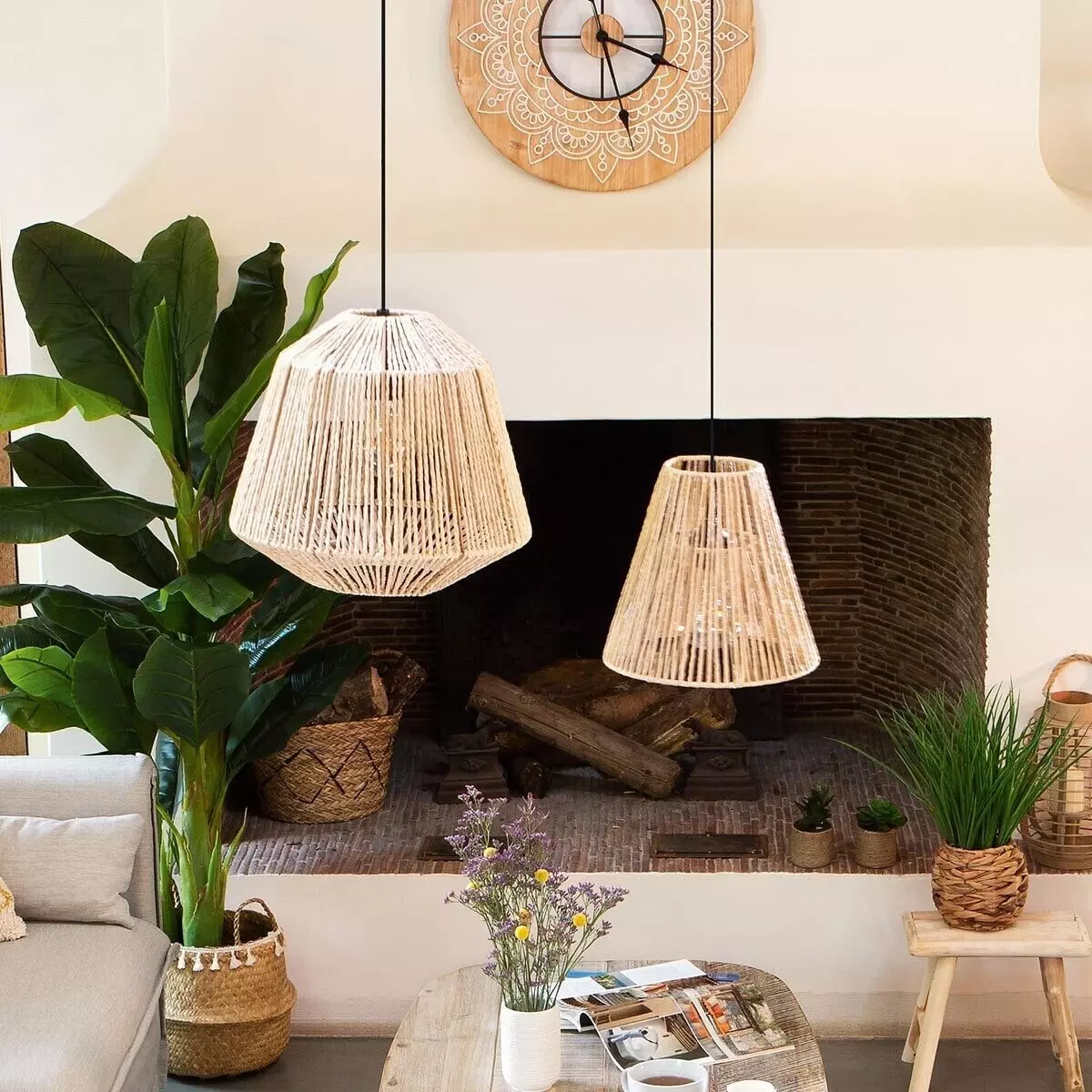 Lámpara de techo Cuerda Ethnik Beige 2