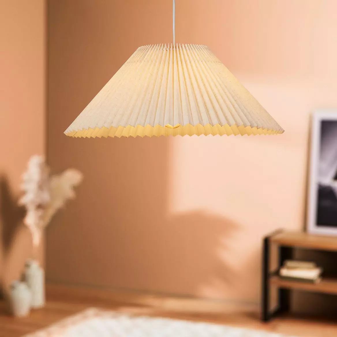 Hangende stoffen lamp (D52 cm) Aurélia Beige