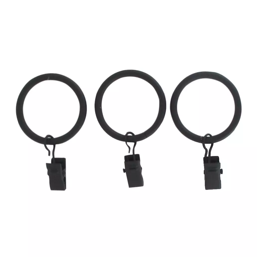 Set di 8 anelli con pinza (D20mm) Jim Nero opaco 1