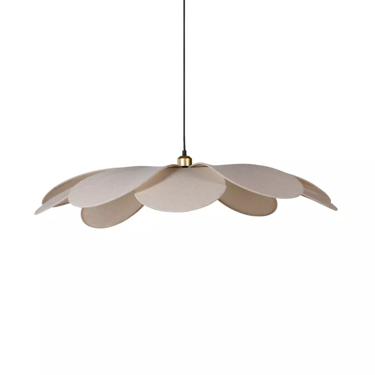 Hängeleuchte aus Leinen Margaux Groß Beige 2