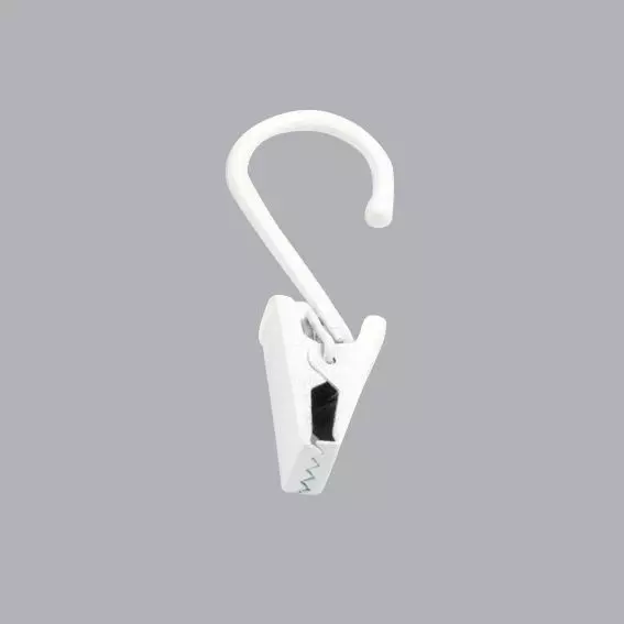 Set di 8 ganci con pinza Bianco 1