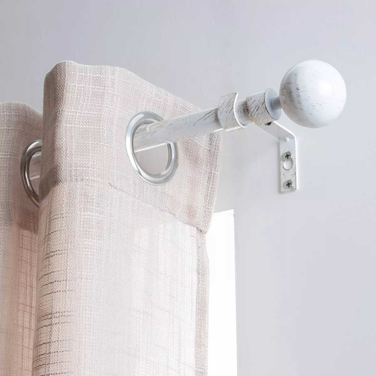 Kit de tringle extensible (L120 - L210 cm / D19 mm) Basic Blanc et or 1