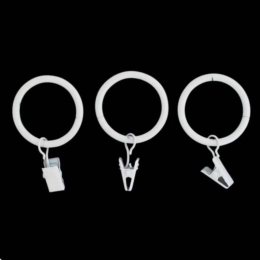 Lote de 8 argollas con pinza  (D20) Blanco mate 1