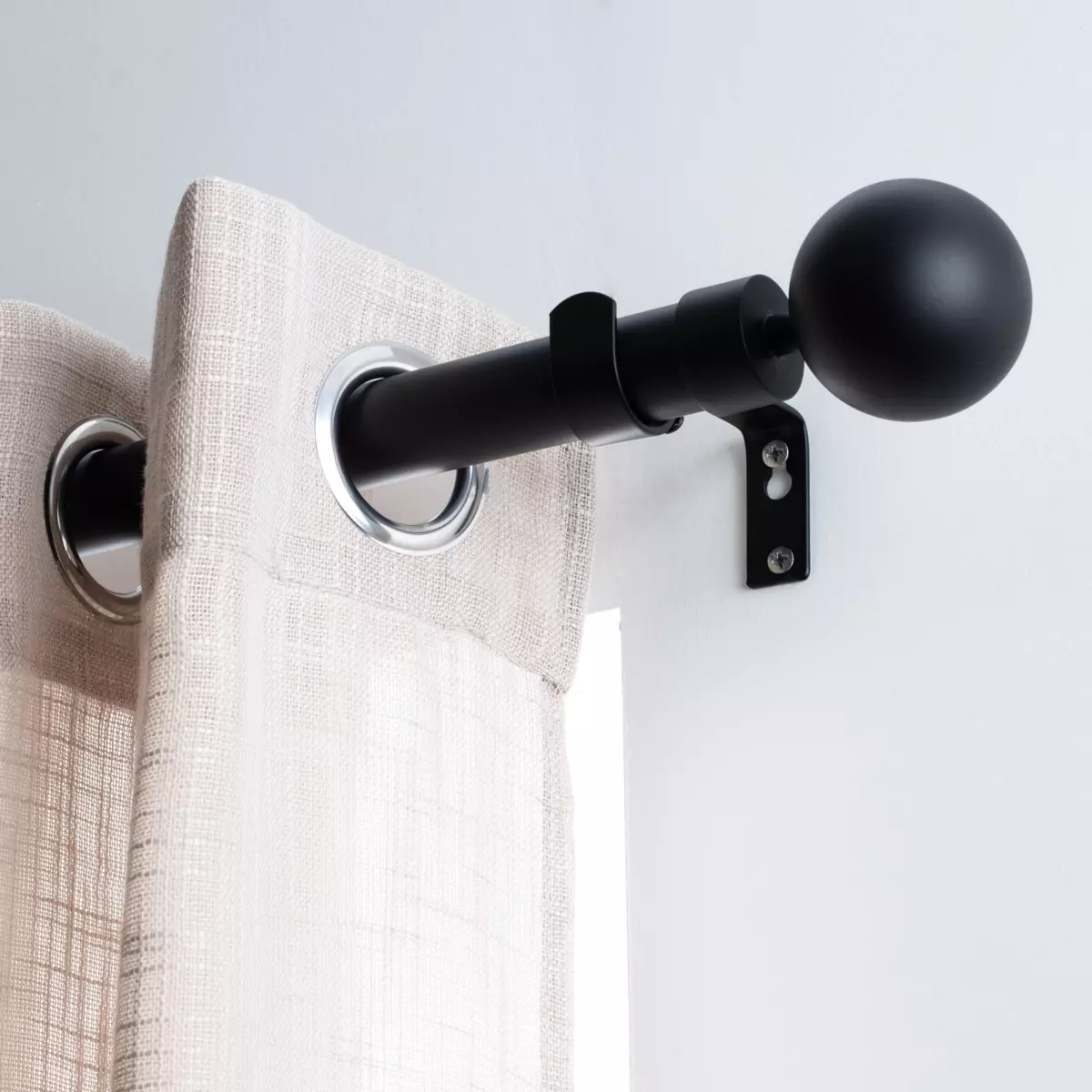 Kit de barra extensible (L120 - L210 cm / D28 mm) Gaïa Negro 1
