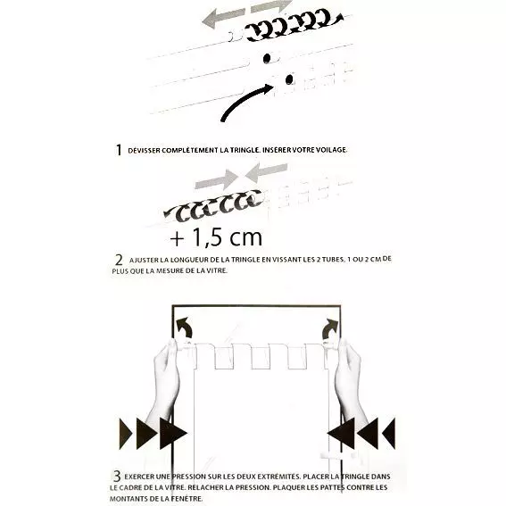 Tringle extensible Fix'vit (80 à 120 cm) Blanc 4